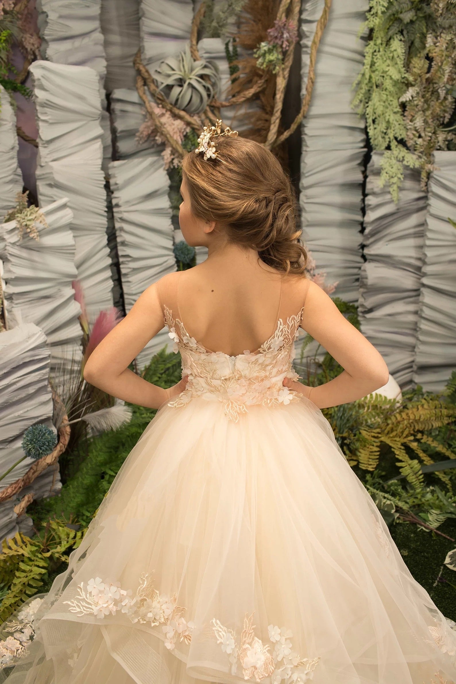 Couture Pageant Wedding Flower Girl Special Occasion Tulle Lace Dress