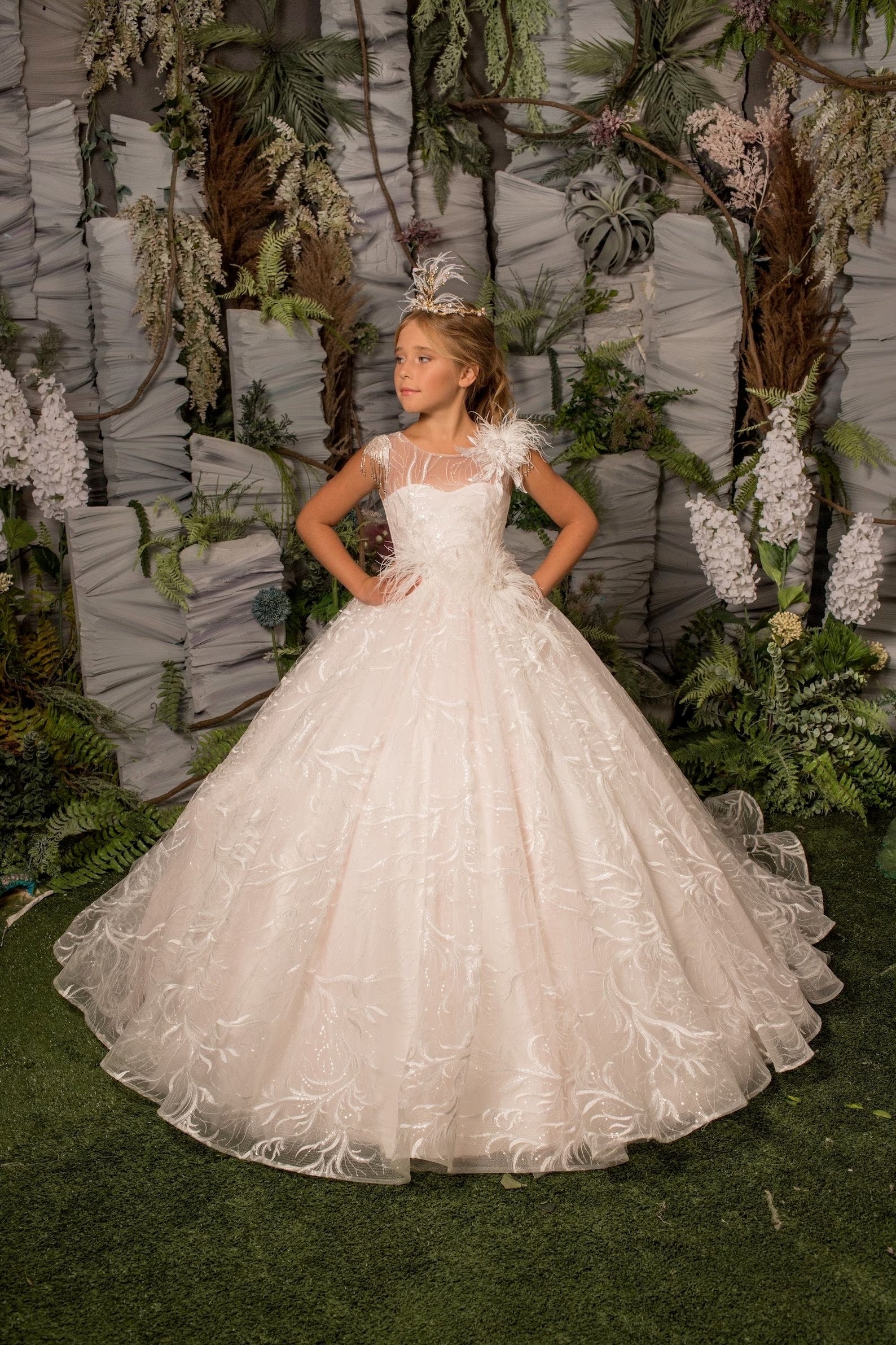 Breathtaking Custom Couture wedding Flower Girl Pageant Party Gown