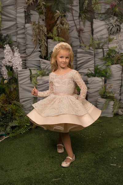 Couture Girls Beaded Lace Short Pageant Birthday Party Special Occasion Dress