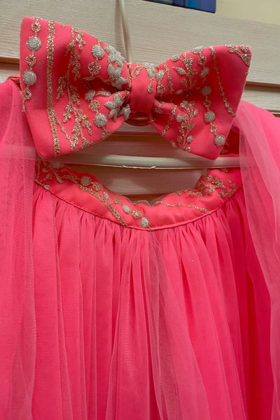 Girls Glitter Romper with Detachable Tulle Train
