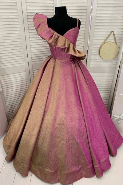 Girls Magnificent Couture Satin Taffeta Special Occasion Holiday Party Gown