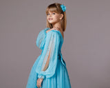 Celestielle Azure Couture Gown – Turquoise Girls Special Occasion Dress