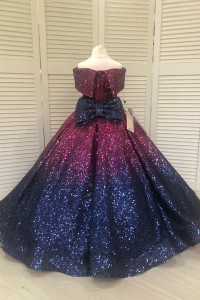 Girls Couture Off The Shoulder Sequin Pageant Party Special Occasion Formal Gown