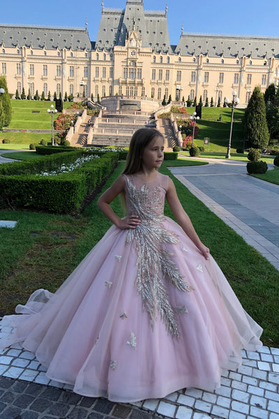 Couture Lace Tulle Flower Girl Pageant Photo Shoot Special Occasion Dress
