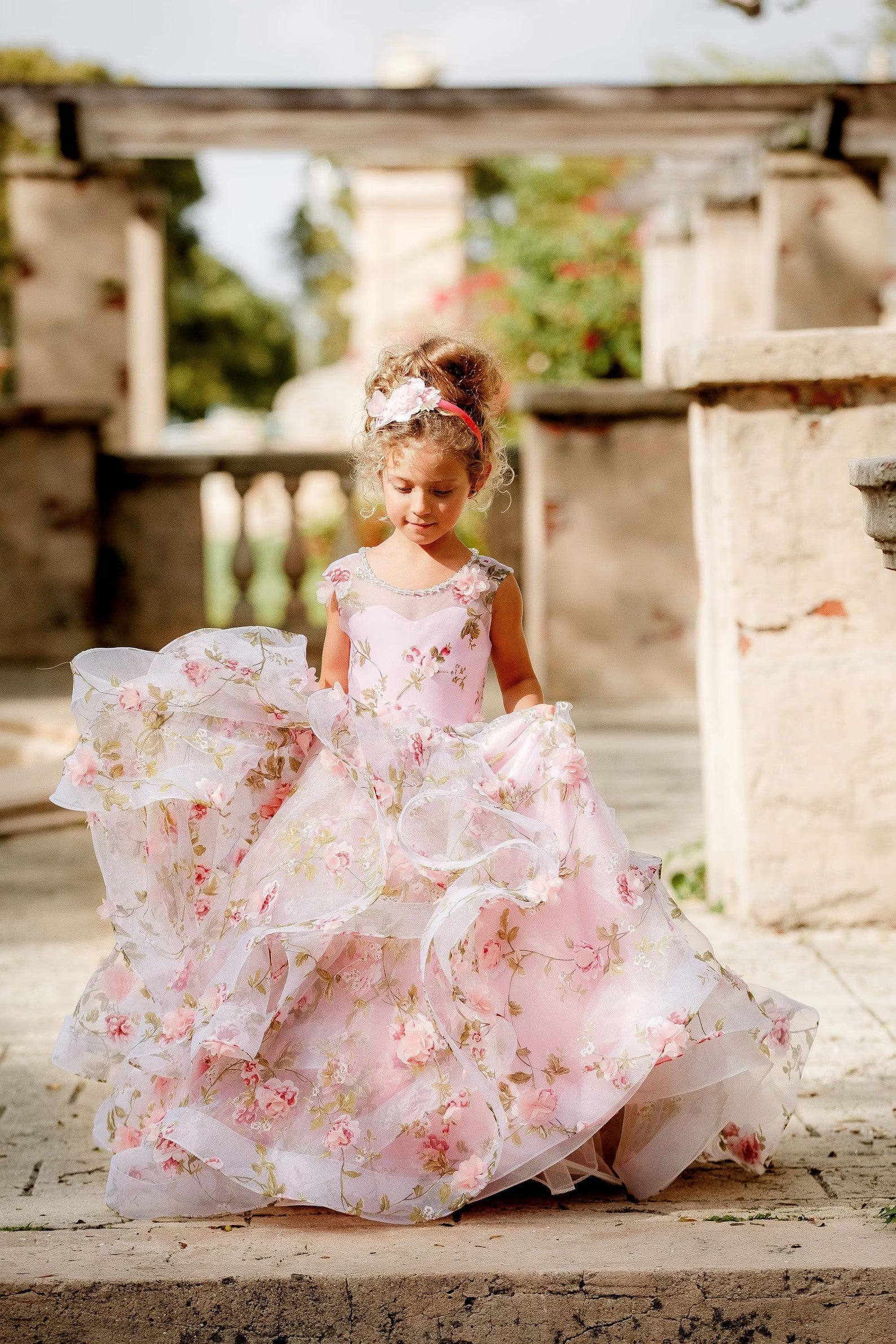 Custom Couture Princess 3D Floral Wedding Flower Girl Special Occasion Dress