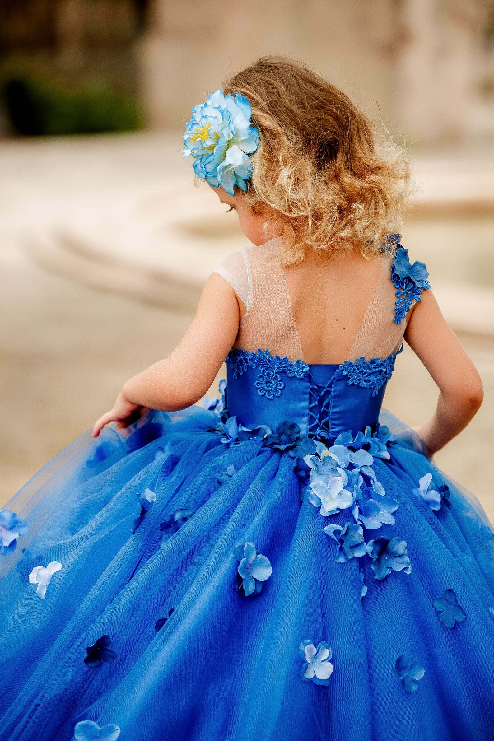 Princess Birthday Satin Tulle Special Occasion Wedding Party Floor Length Dress