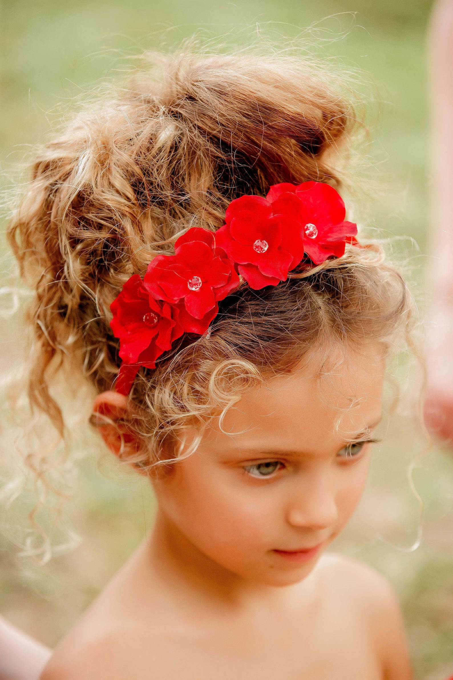 Princess Flower Girl Wedding Party Tulle 3D Floral Floor Length Dress