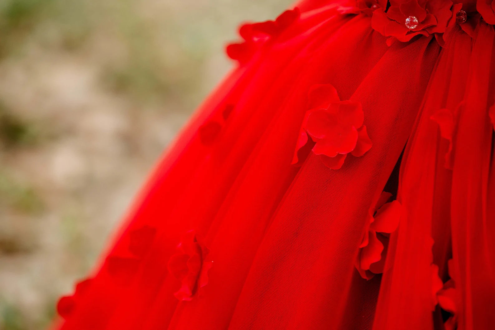 Beautiful Custom Handmade Princess Flower Girl Wedding Party Tulle Gown