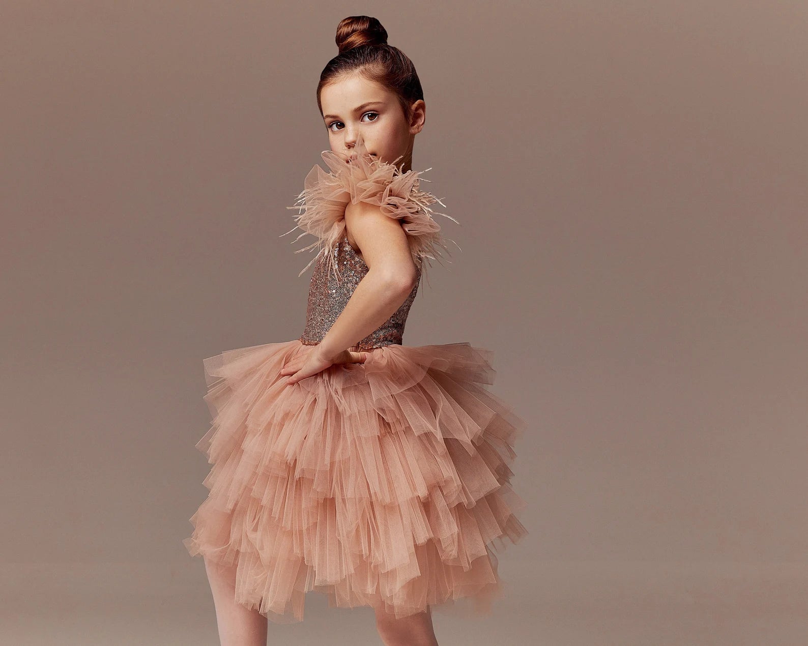 Girls Special Occasion Pageant Party Hi Low Tulle Sequin Dress