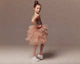 Girls Special Occasion Pageant Party Hi Low Tulle Sequin Dress