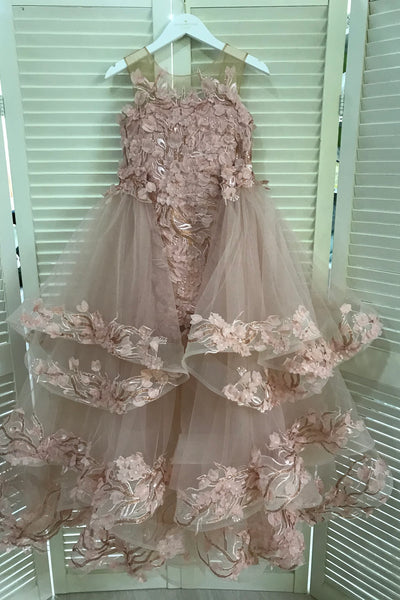 Couture Pageant Wedding Flower Girl Special Occasion Tulle Lace Dress
