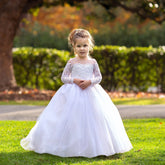 Amora Satin & Lace Girls Dress | Blush Kids