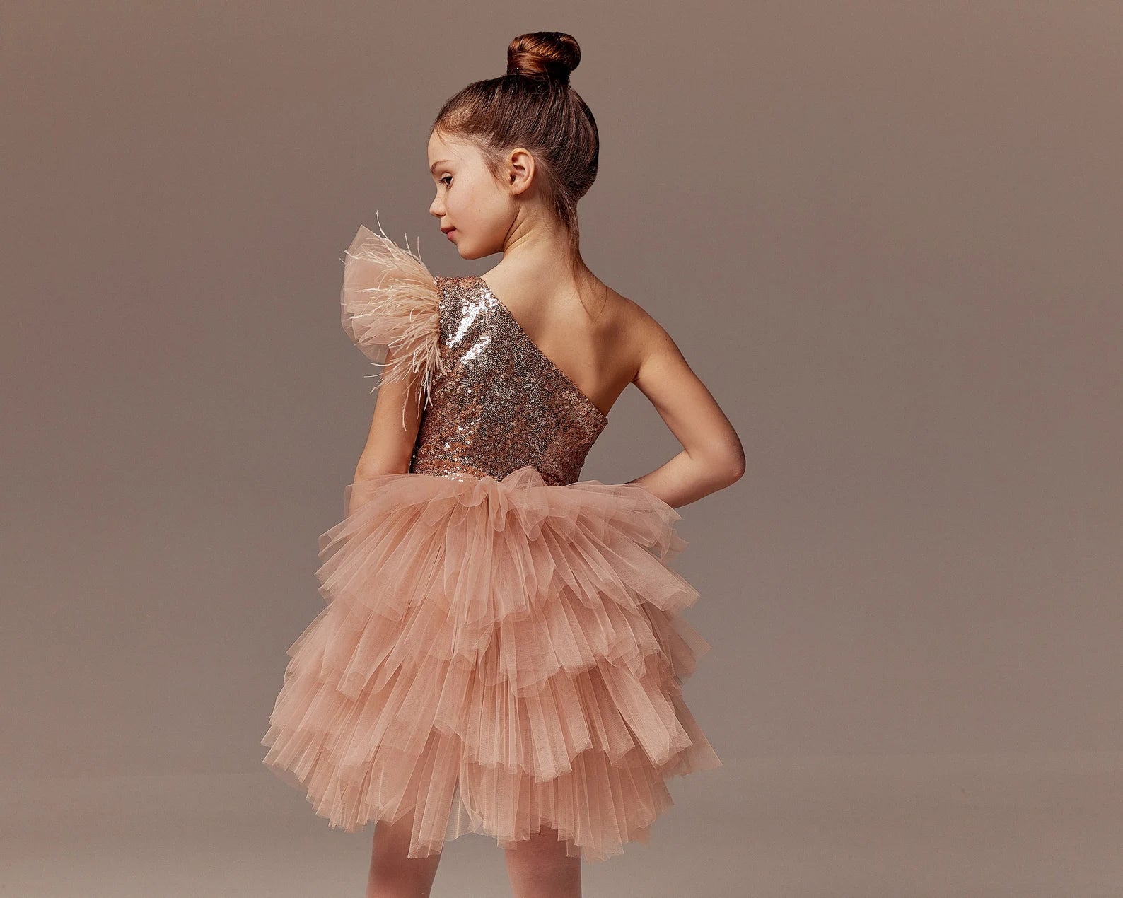 Girls Special Occasion Pageant Party Hi Low Tulle Sequin Dress