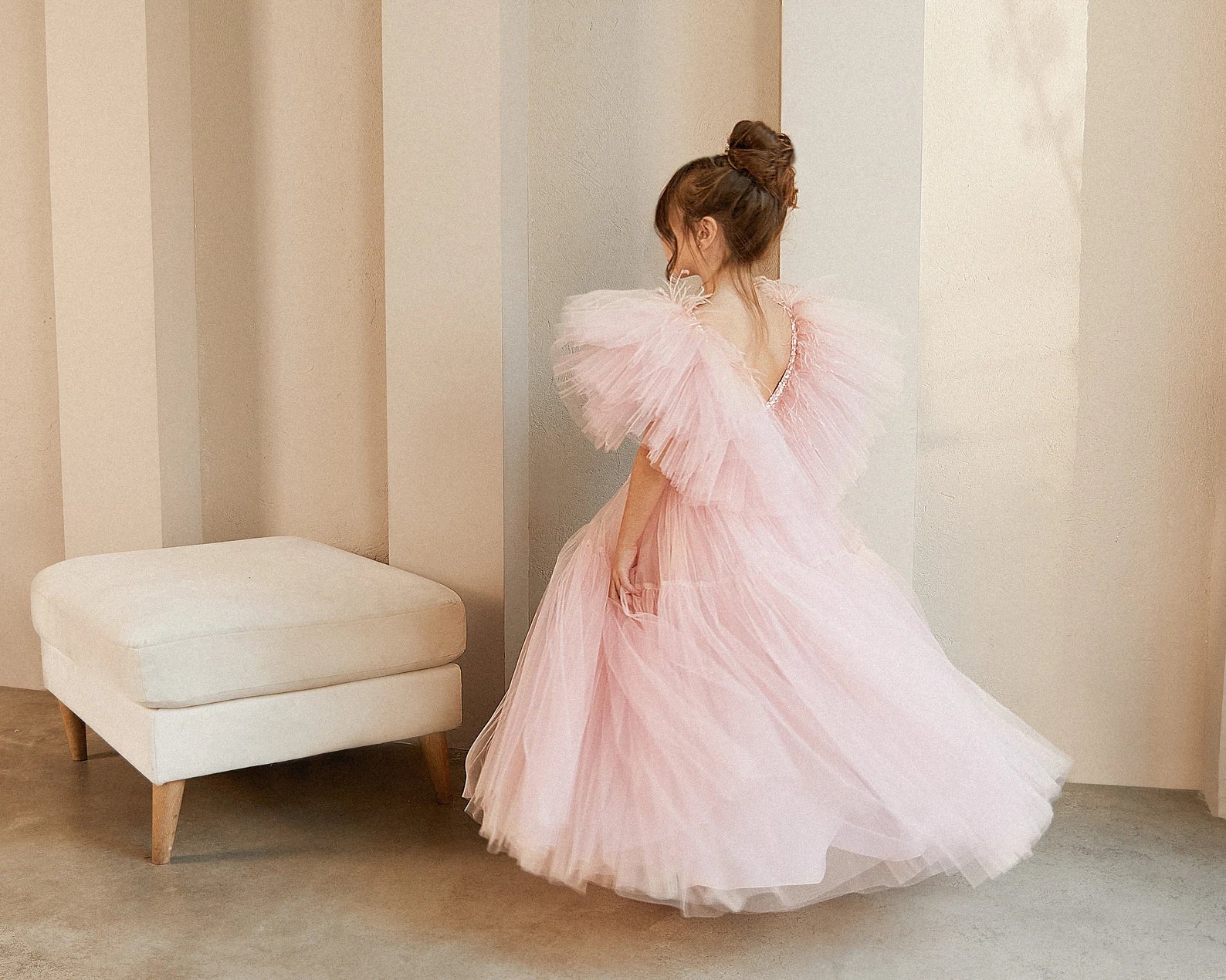 Girls Couture Tutu Wedding Party Special Occasion Sequin Floor Length Dress