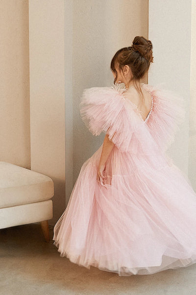 Girls Couture Tutu Wedding Party Special Occasion Sequin Floor Length Dress
