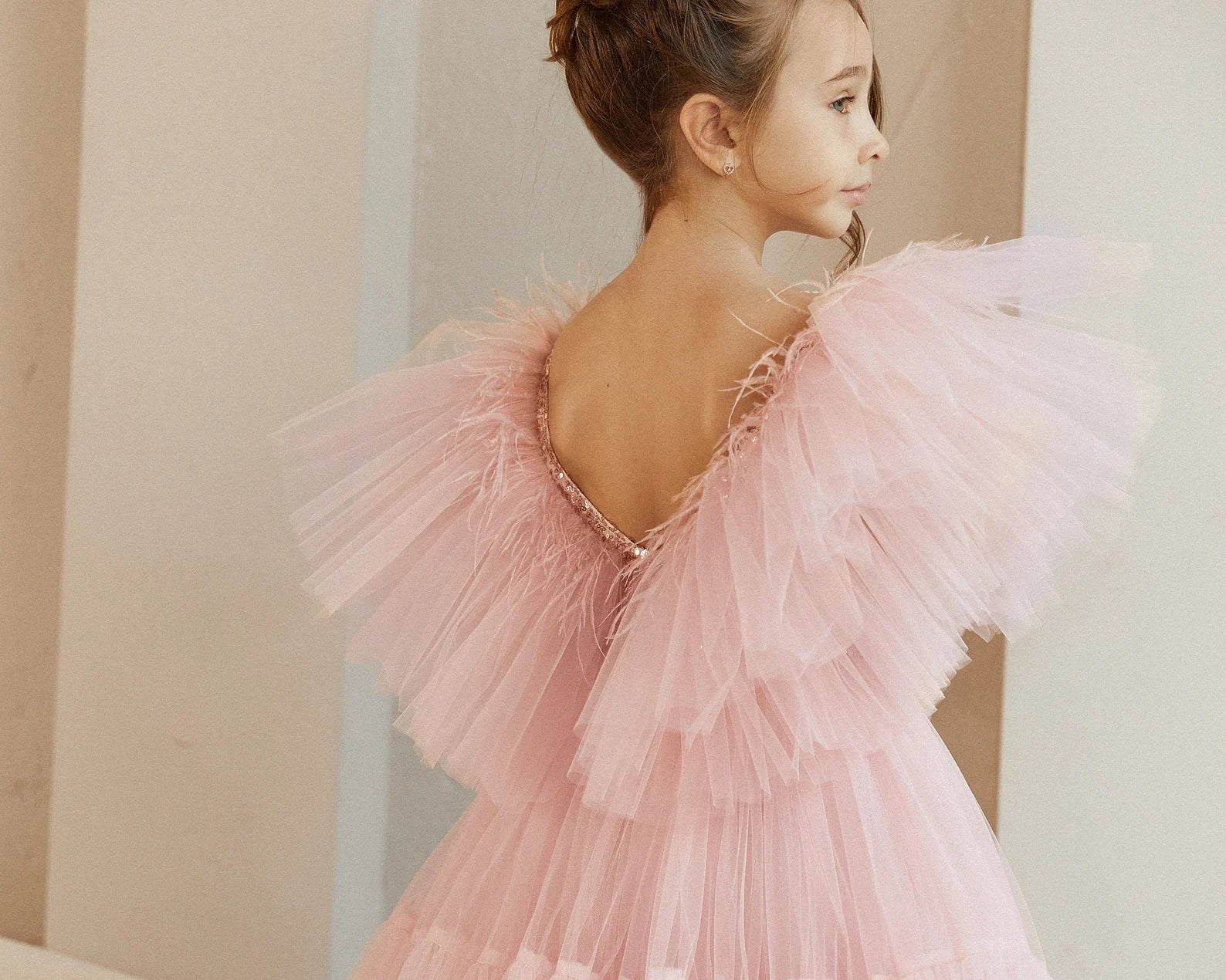 Girls Couture Tutu Wedding Party Special Occasion Sequin Floor Length Dress