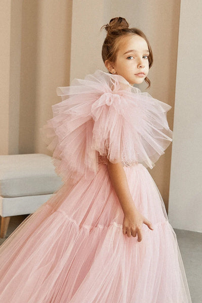 Girls Couture Tutu Wedding Party Special Occasion Sequin Floor Length Dress
