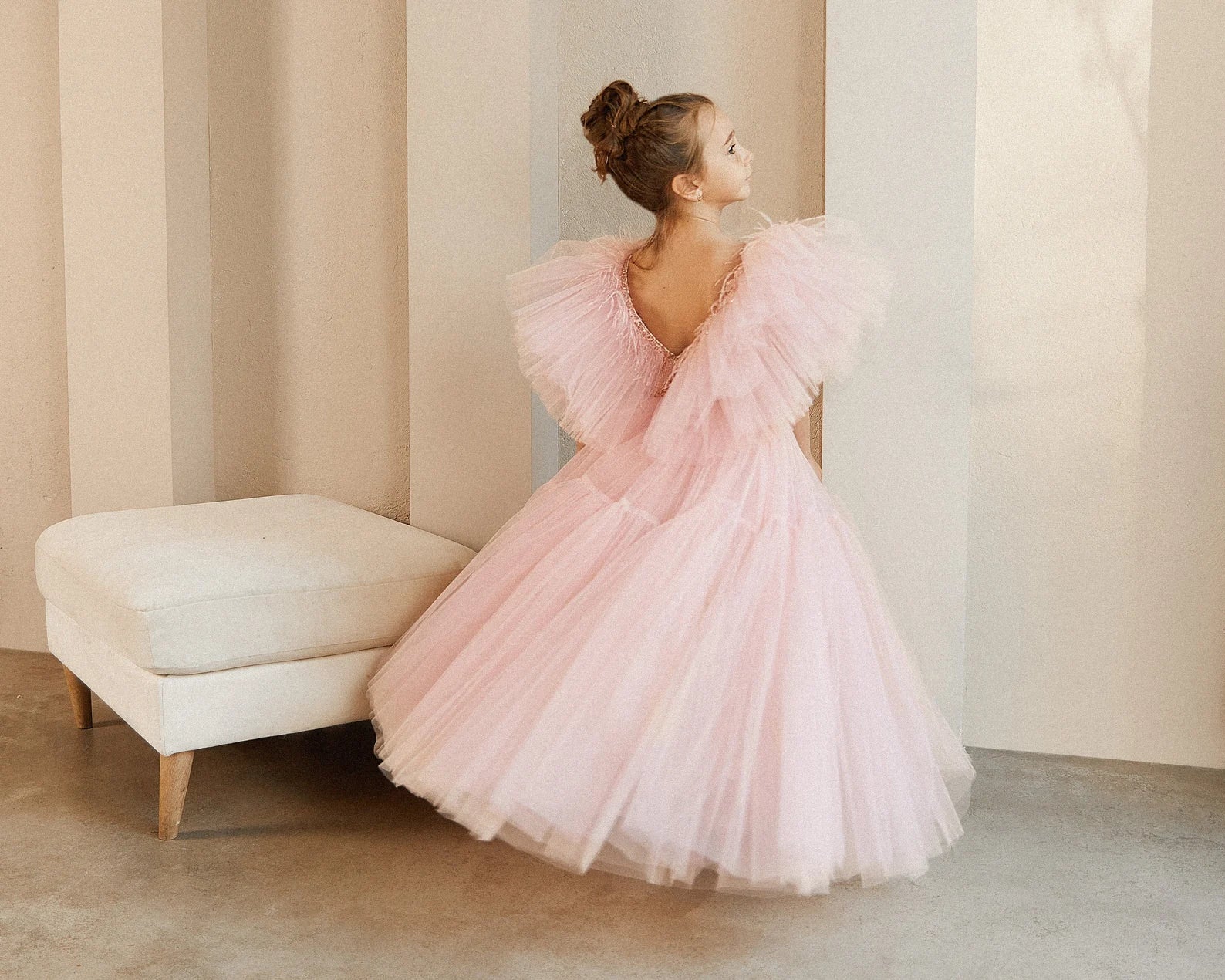 Girls Couture Tutu Wedding Party Special Occasion Sequin Floor Length Dress