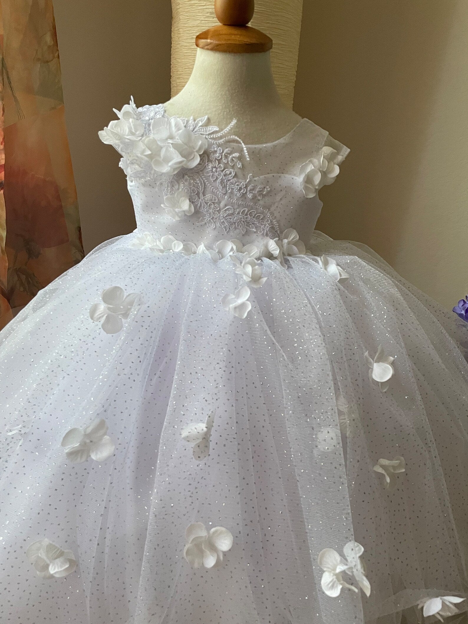 Princess Birthday Satin Tulle Special Occasion Wedding Party Floor Length Dress