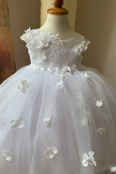 Princess Birthday Satin Tulle Special Occasion Wedding Party Floor Length Dress