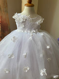 Princess Birthday Satin Tulle Special Occasion Wedding Party Floor Length Dress