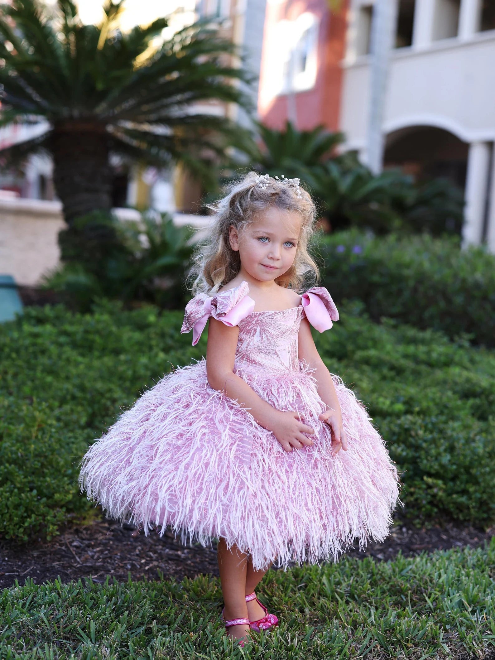 Handmade Couture Girls Satin Tulle Brocade Special Occasion Party Dress