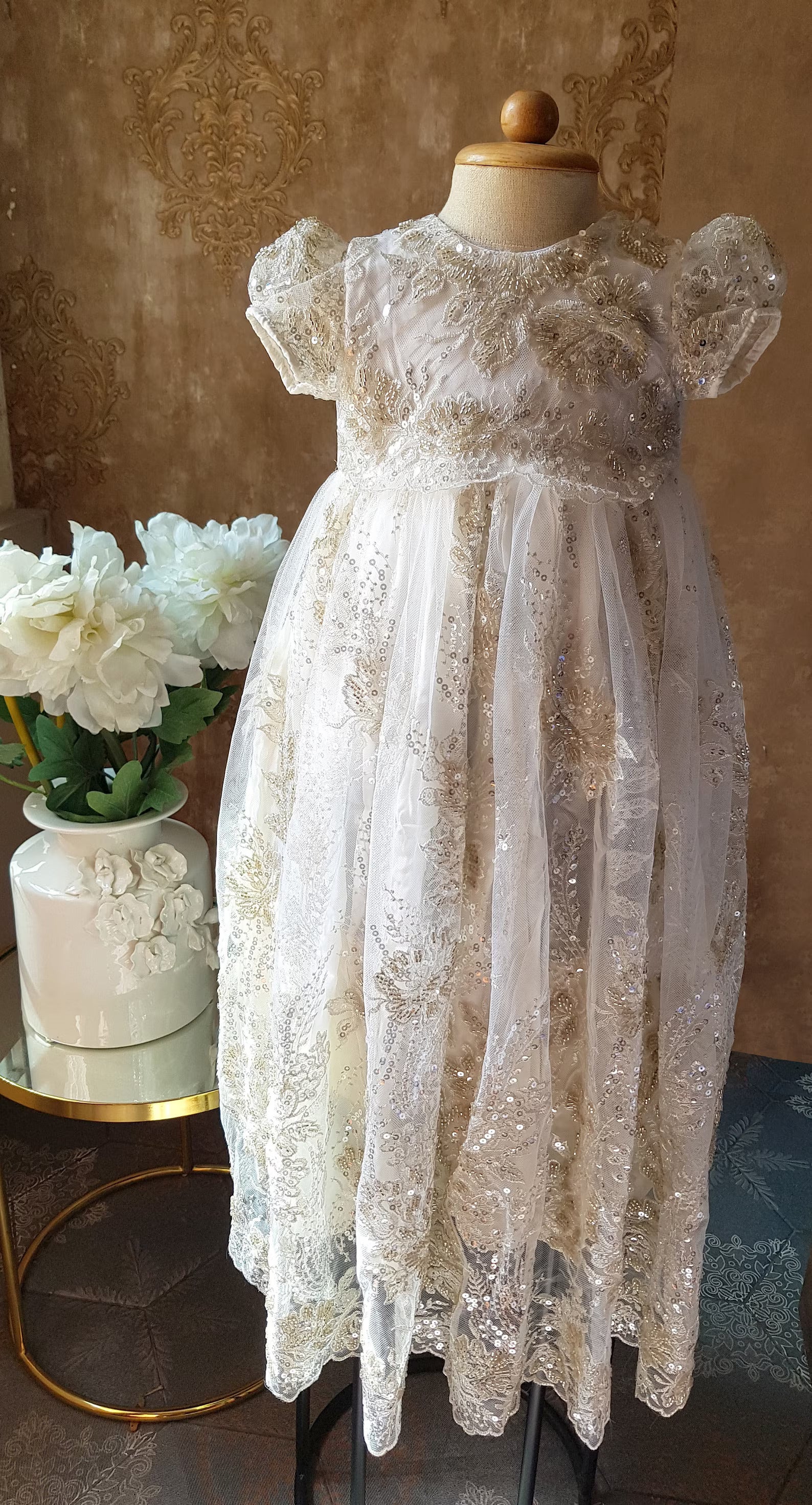 Couture Handmade Baby Christening Baptism Heirloom Gown