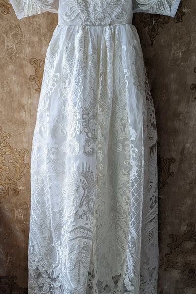 Luxury Couture Baby Baptism Heirloom Christening Embroidered Sequin Gown