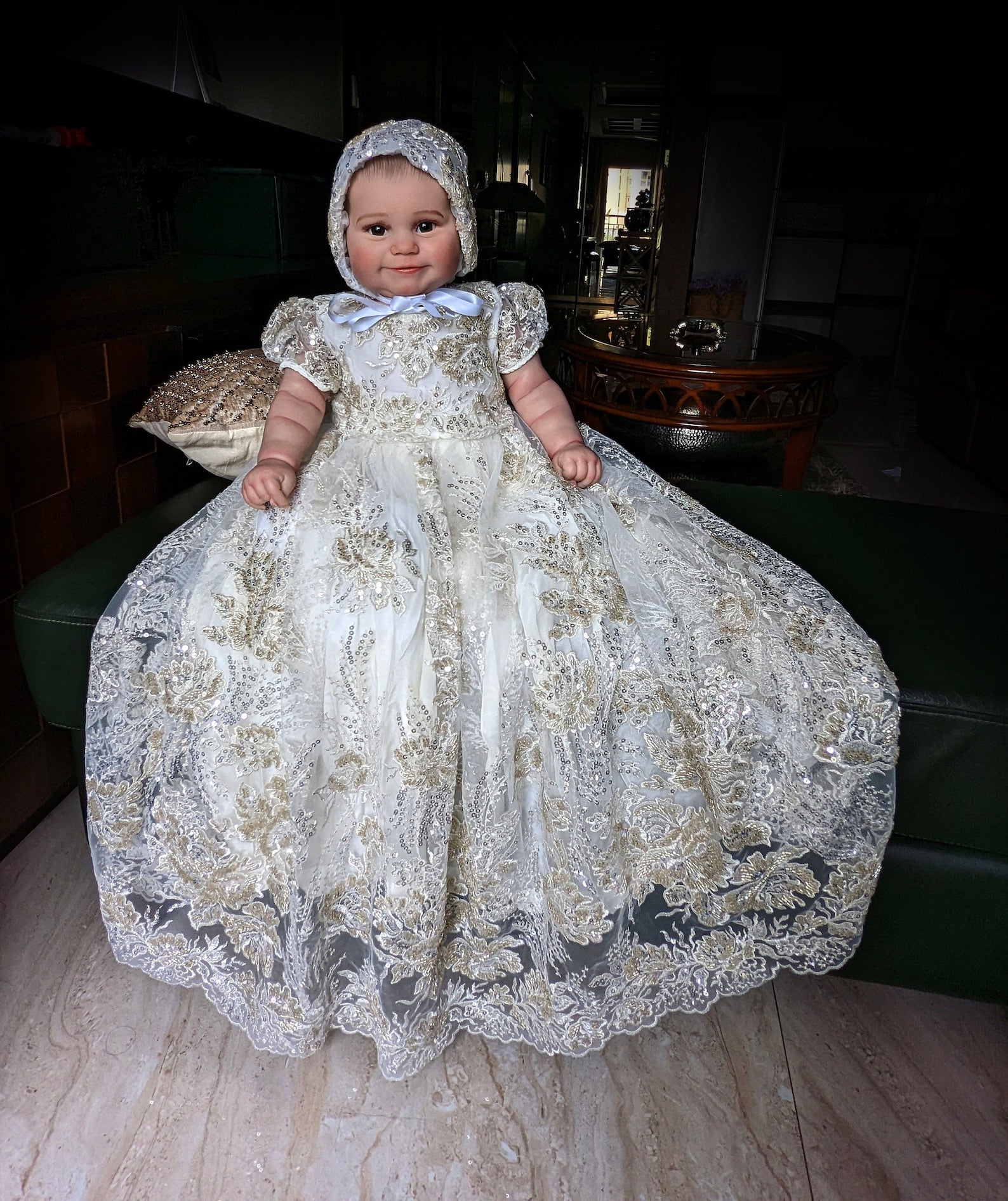 Couture Handmade Baby Christening Baptism Heirloom Gown