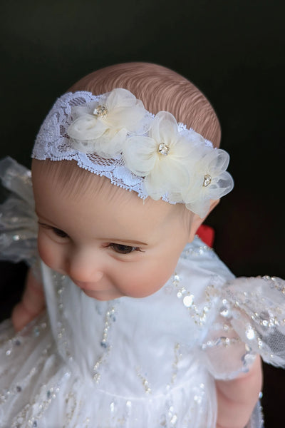 Couture Handmade Sequined Lace Tulle Christening Baptism Gown