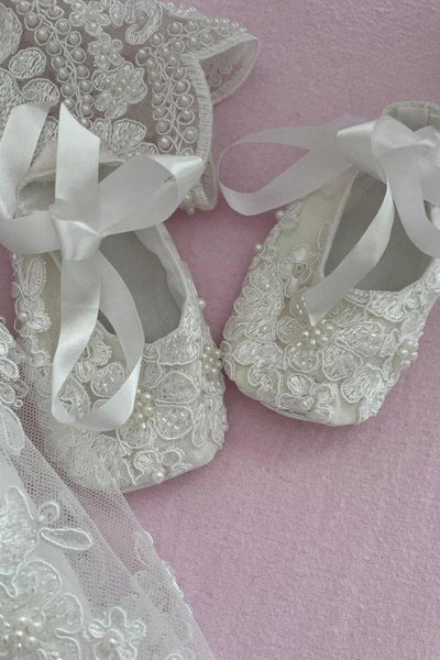 Mila Hand Crafted Beaded Lace Baptismal Gown | Blush Kids