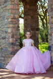 Custom Handmade 3D Organza Crystal Embellished Wedding Flower Girl Dress