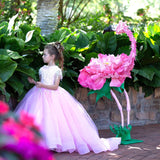 Custom Handmade 3D Organza Crystal Embellished Wedding Flower Girl Dress