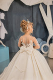 Custom Couture Wedding Flower Girl Pageant Party Gown With Train