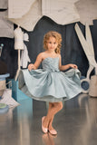 Couture Mint Green Short Satin Sequined Easter Pageant Flower Girl Dress