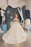 Custom Couture Wedding Flower Girl Pageant Party Gown With Train