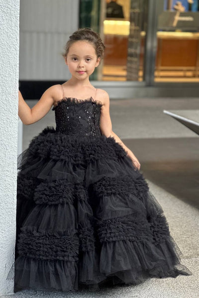 Custom Couture Girls Wedding Party Special Occasion Satin Tulle Lace Gown