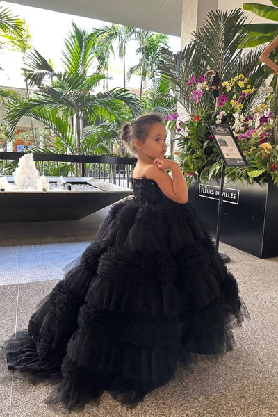 Custom Couture Girls Wedding Party Special Occasion Satin Tulle Lace Gown
