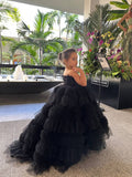 Custom Couture Girls Wedding Party Special Occasion Satin Tulle Lace Gown