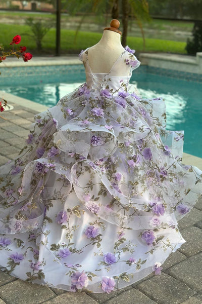 Custom Couture Princess 3D Floral Wedding Flower Girl Special Occasion Dress