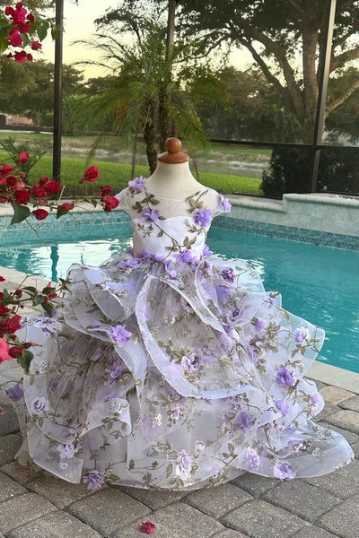 Custom Couture Princess 3D Floral Wedding Flower Girl Special Occasion Dress