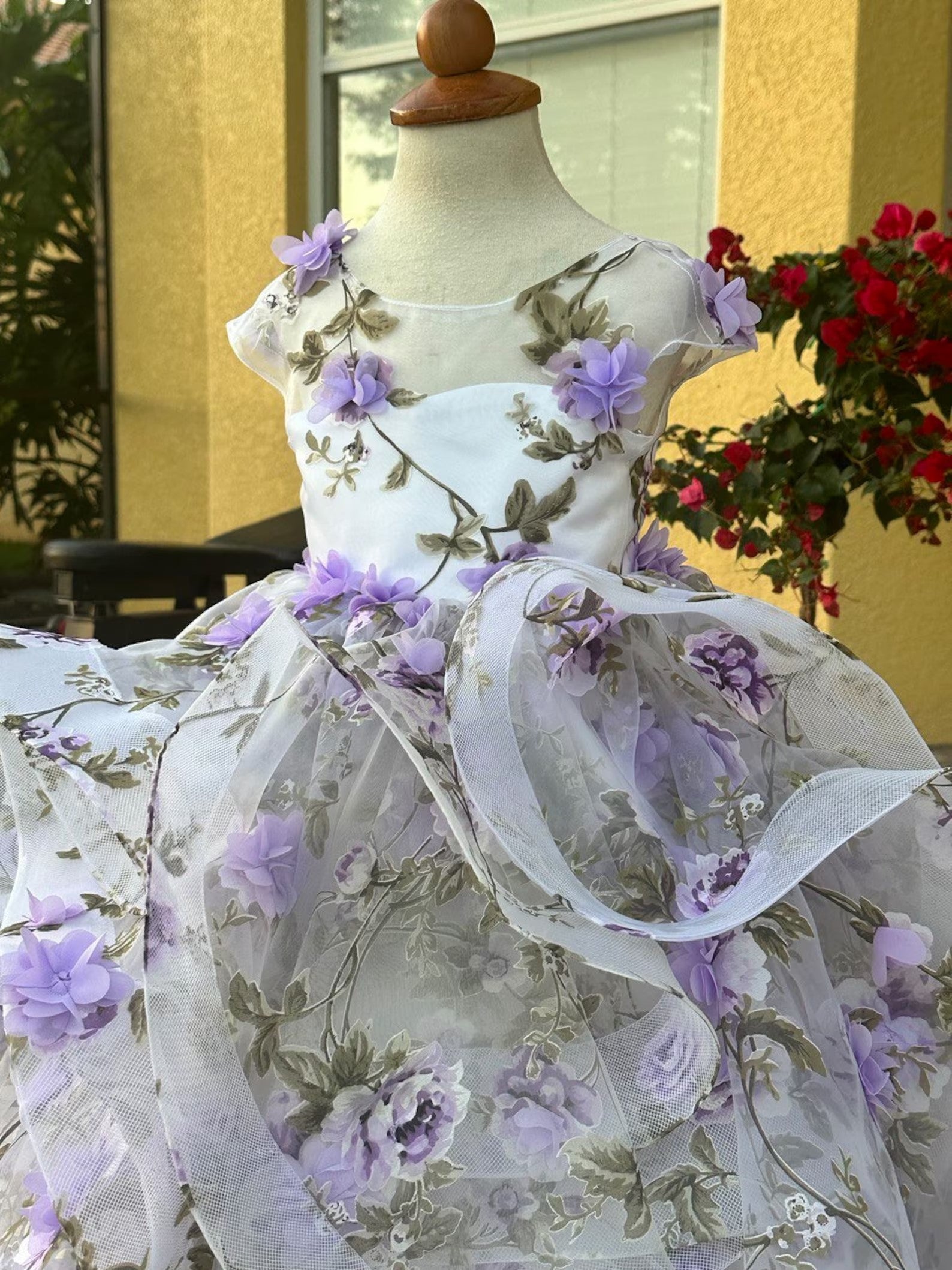 Custom Couture Princess 3D Floral Wedding Flower Girl Special Occasion Dress