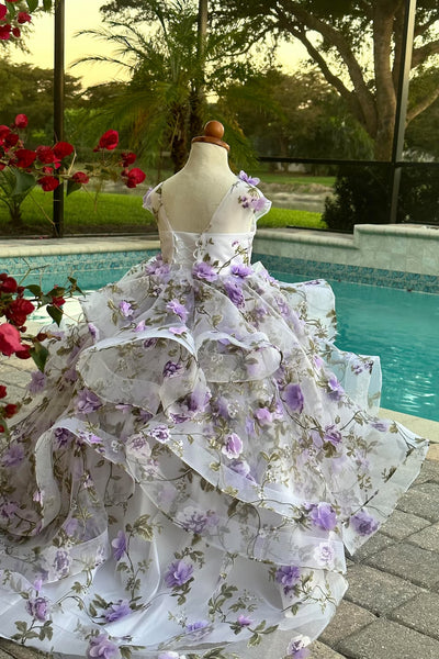 Custom Couture Princess 3D Floral Wedding Flower Girl Special Occasion Dress