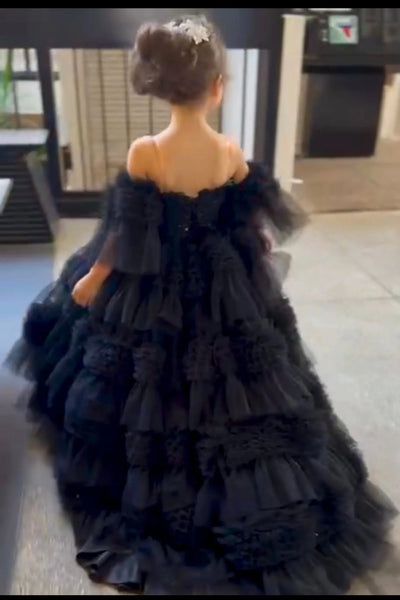 Custom Couture Girls Wedding Party Special Occasion Satin Tulle Lace Gown