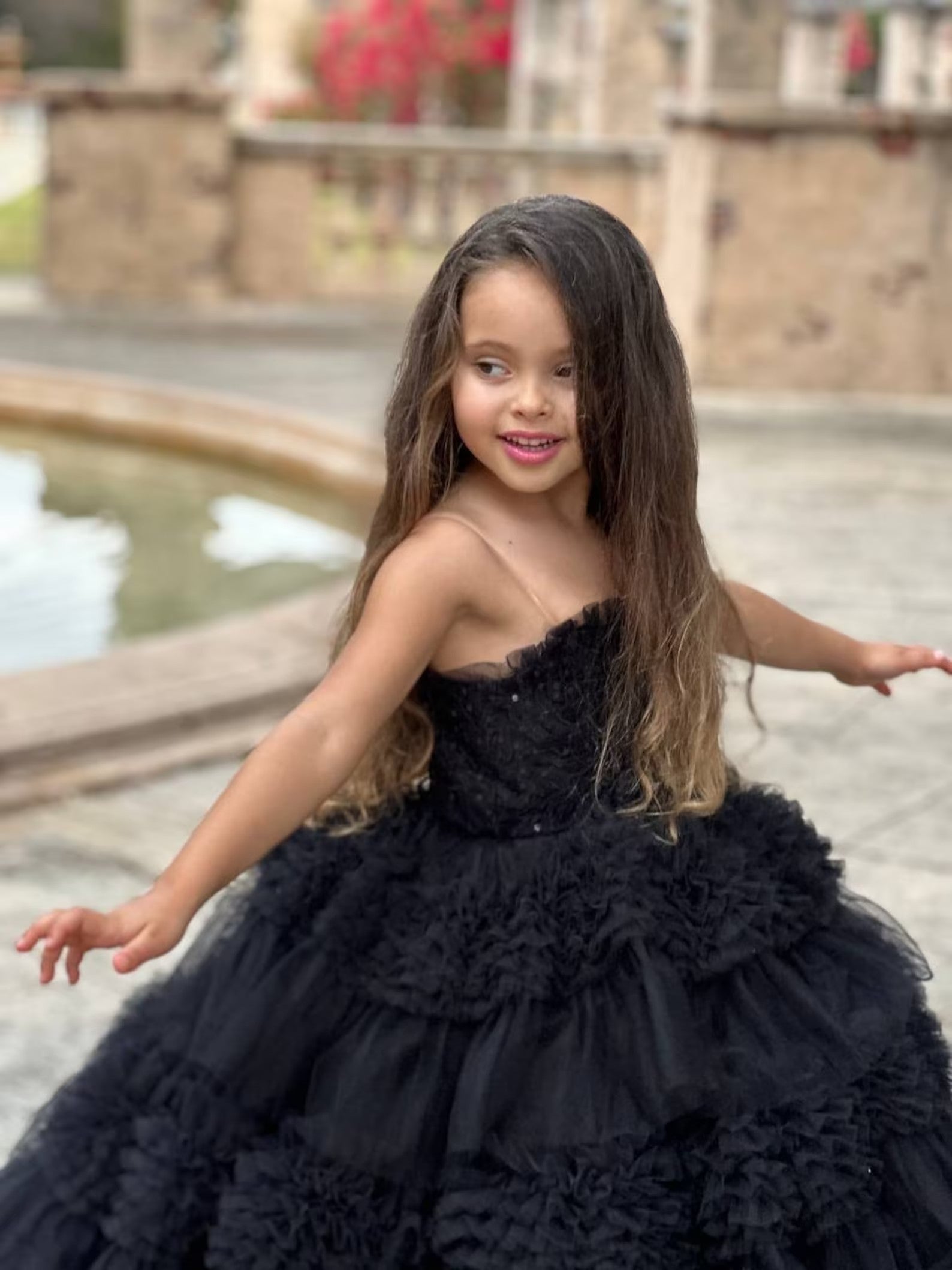 Custom Couture Girls Wedding Party Special Occasion Satin Tulle Lace Gown