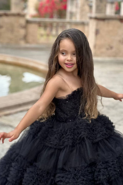 Custom Couture Girls Wedding Party Special Occasion Satin Tulle Lace Gown