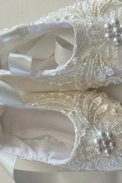Breathtaking Satin Lace Beaded Couture Baby Baptismal Gown