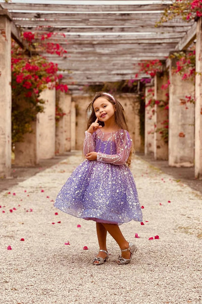 Couture Princess Birthday Special Occasion Glitter Sequin Knee Length Party Dress
