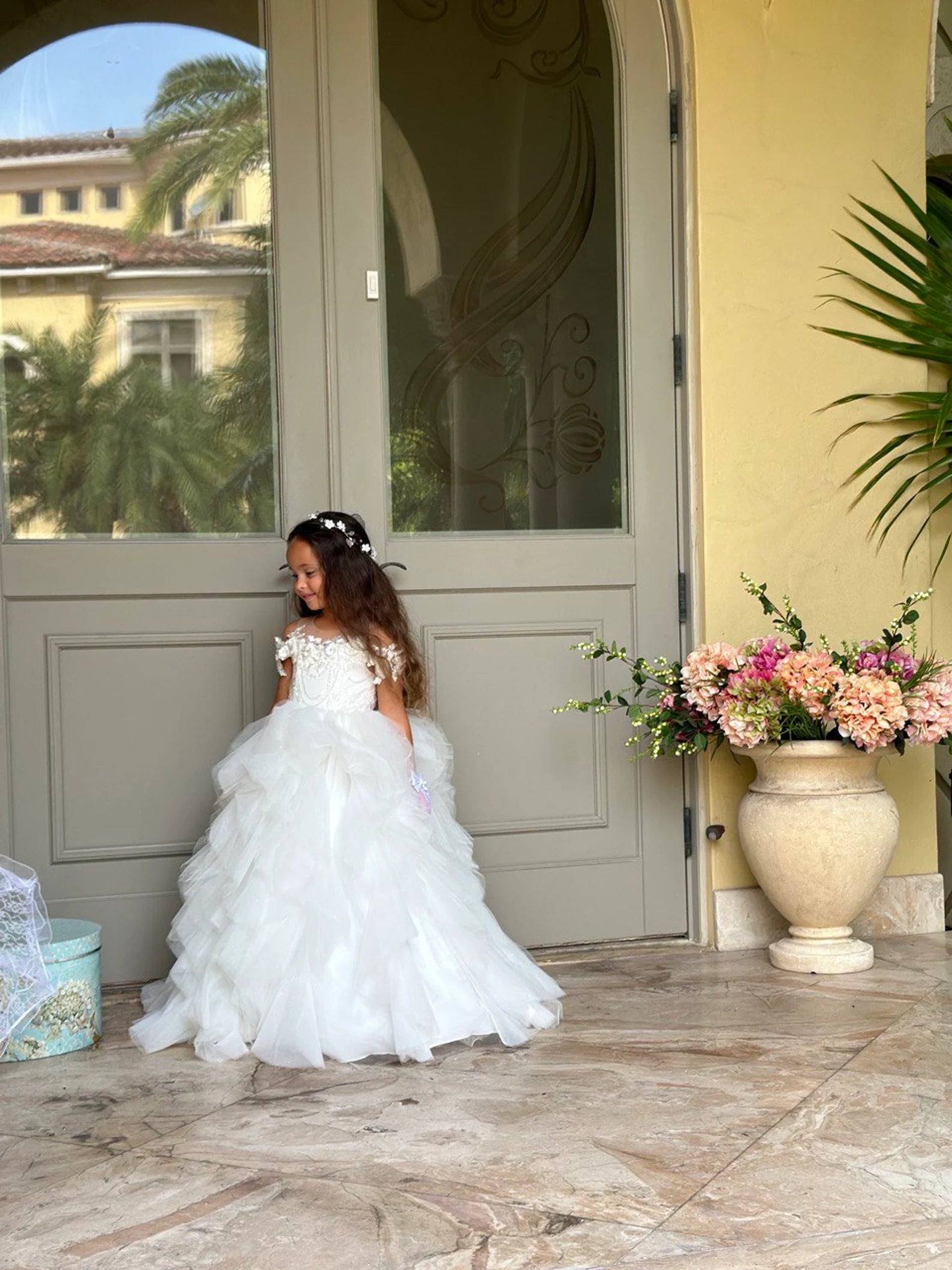 Custom Couture Wedding Flower Girl Ruffled Communion Birthday Party Gown