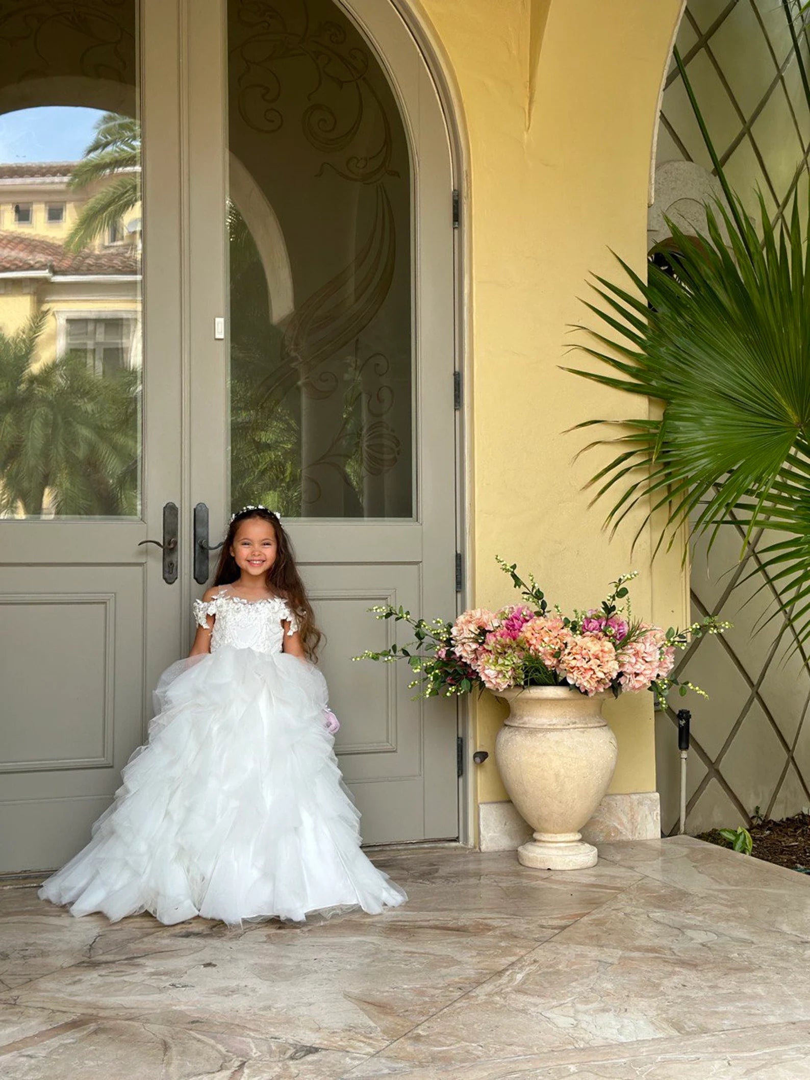 Custom Couture Wedding Flower Girl Ruffled Communion Birthday Party Gown